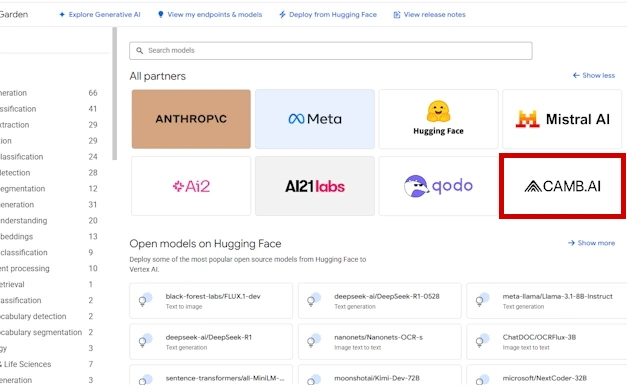 Picture from Google Vertex AI Model Garden